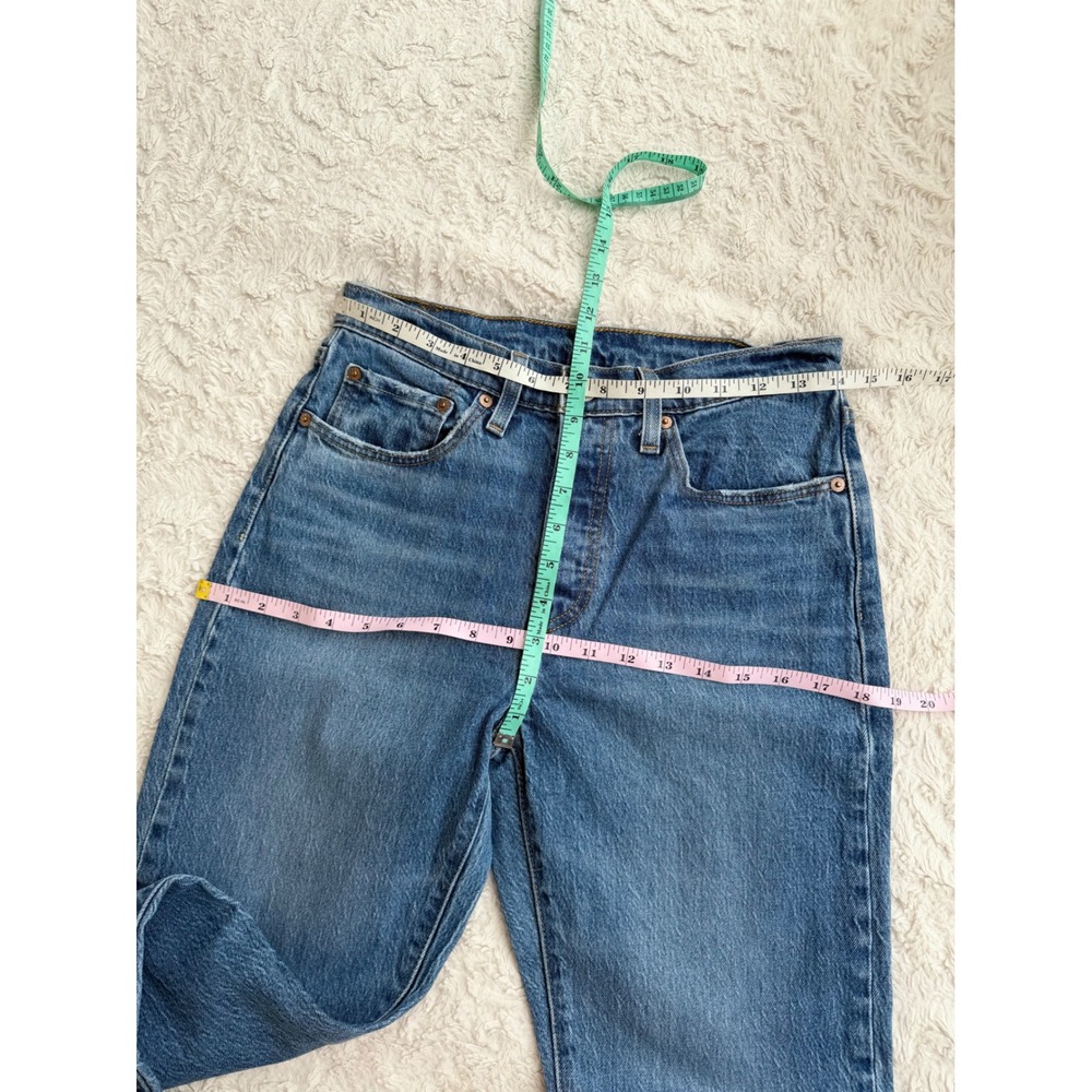 Levis 501 Original Fit Jeans Straight Leg Worn In Medium Indigo Wash Womens 27 - Picture 3 of 13